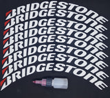 BRIDGESTONE Tyre Stickers - Full Car Set (8 Stickers - 2 Per Tyre)